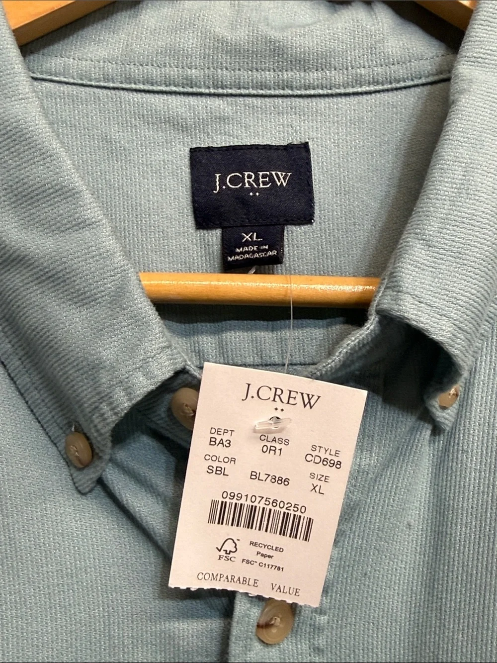 J. Crew Corduroy Long-Sleeve Button-Down Shirt